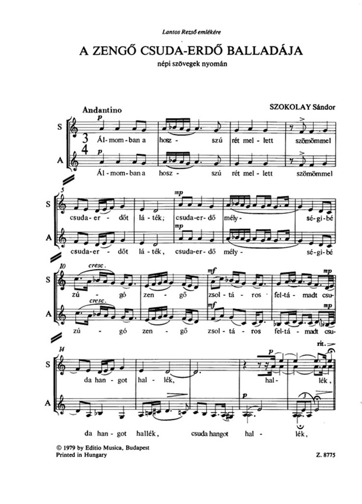 A zengö csudaerdö balladája to folk texts